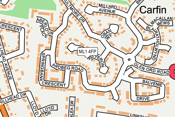 ML1 4FP map - OS OpenMap – Local (Ordnance Survey)
