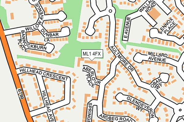 ML1 4FX map - OS OpenMap – Local (Ordnance Survey)