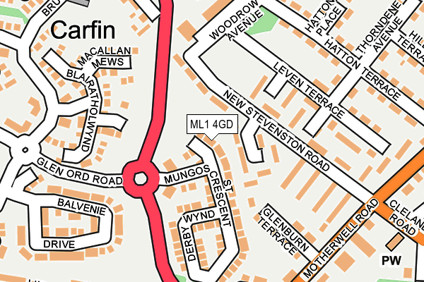 ML1 4GD map - OS OpenMap – Local (Ordnance Survey)