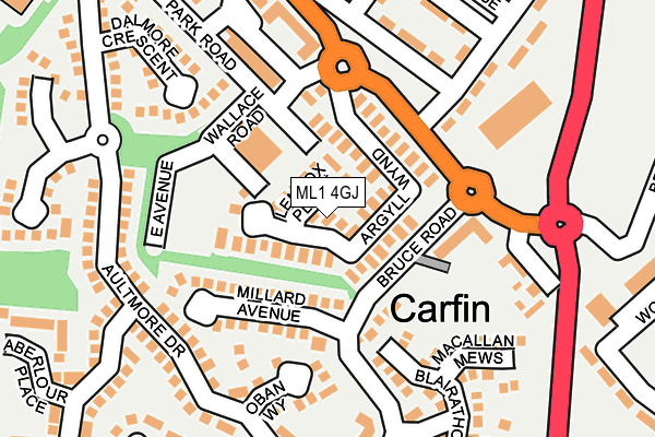 ML1 4GJ map - OS OpenMap – Local (Ordnance Survey)