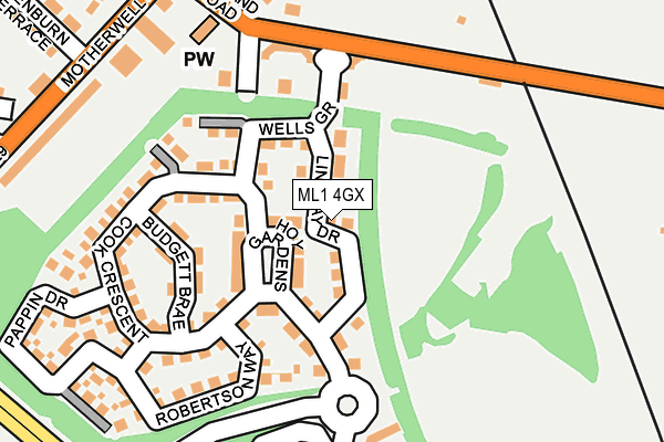 ML1 4GX map - OS OpenMap – Local (Ordnance Survey)