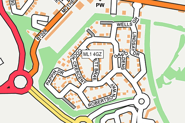 ML1 4GZ map - OS OpenMap – Local (Ordnance Survey)