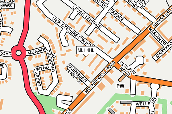 ML1 4HL map - OS OpenMap – Local (Ordnance Survey)