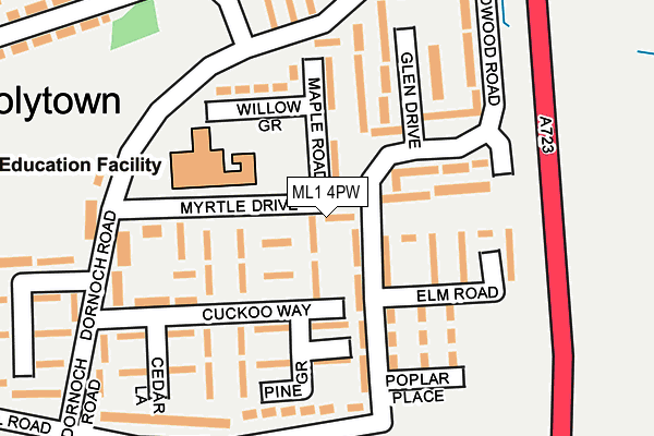 ML1 4PW map - OS OpenMap – Local (Ordnance Survey)