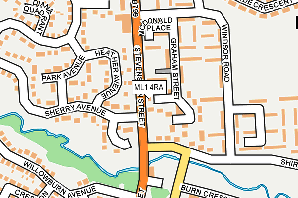 ML1 4RA map - OS OpenMap – Local (Ordnance Survey)