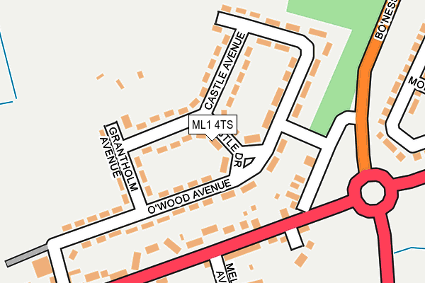 ML1 4TS map - OS OpenMap – Local (Ordnance Survey)