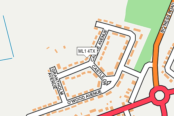 ML1 4TX map - OS OpenMap – Local (Ordnance Survey)