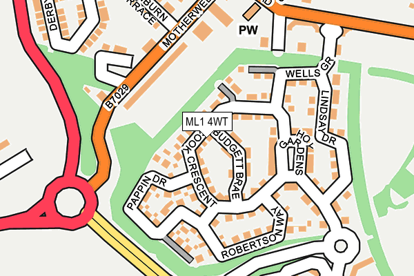 ML1 4WT map - OS OpenMap – Local (Ordnance Survey)