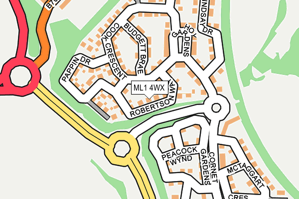 ML1 4WX map - OS OpenMap – Local (Ordnance Survey)