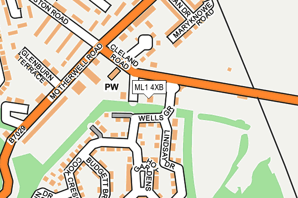 ML1 4XB map - OS OpenMap – Local (Ordnance Survey)