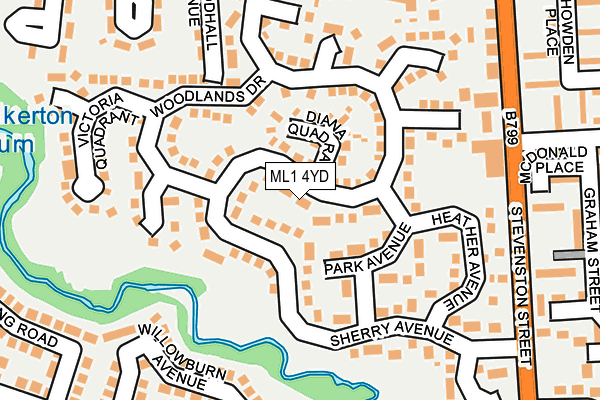 ML1 4YD map - OS OpenMap – Local (Ordnance Survey)