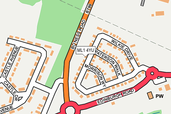 ML1 4YU map - OS OpenMap – Local (Ordnance Survey)