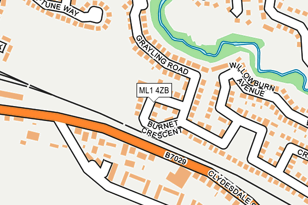 ML1 4ZB map - OS OpenMap – Local (Ordnance Survey)
