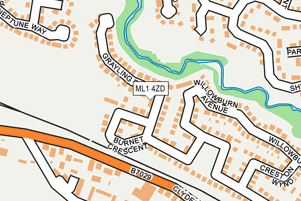 ML1 4ZD map - OS OpenMap – Local (Ordnance Survey)