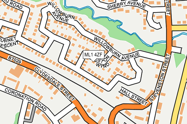 ML1 4ZF map - OS OpenMap – Local (Ordnance Survey)
