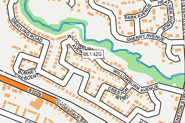 ML1 4ZG map - OS OpenMap – Local (Ordnance Survey)