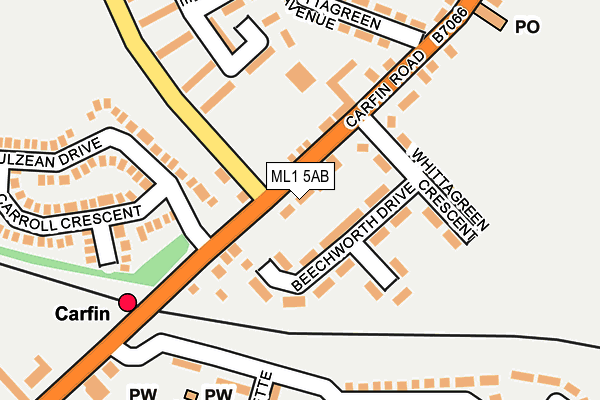 ML1 5AB map - OS OpenMap – Local (Ordnance Survey)