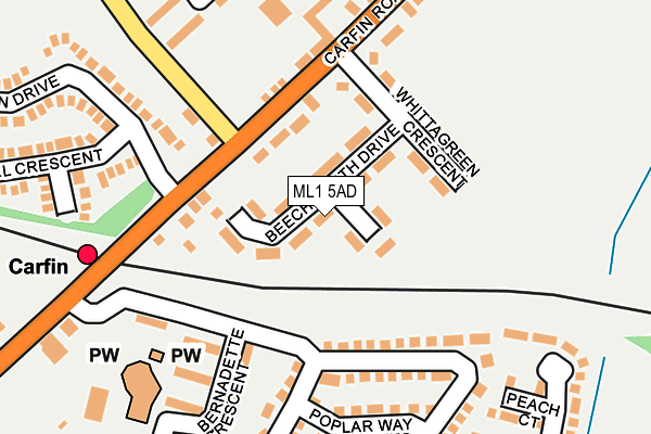 ML1 5AD map - OS OpenMap – Local (Ordnance Survey)