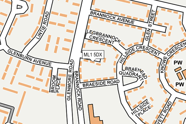 ML1 5DX map - OS OpenMap – Local (Ordnance Survey)