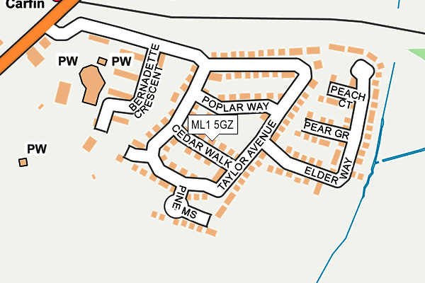 ML1 5GZ map - OS OpenMap – Local (Ordnance Survey)