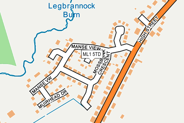 ML1 5TD map - OS OpenMap – Local (Ordnance Survey)