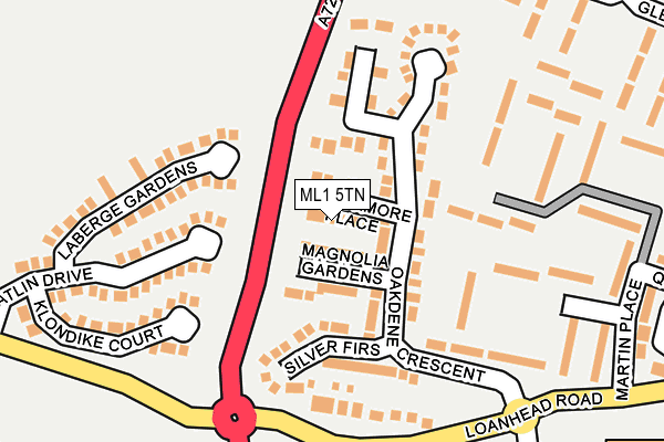 ML1 5TN map - OS OpenMap – Local (Ordnance Survey)