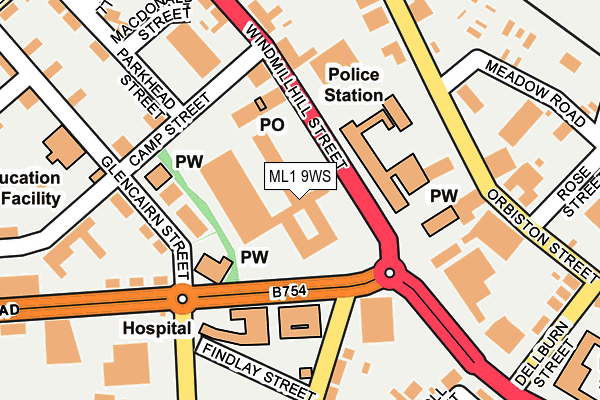 ML1 9WS map - OS OpenMap – Local (Ordnance Survey)