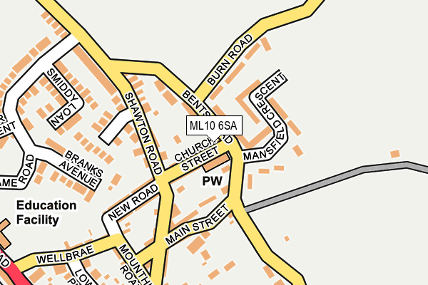ML10 6SA map - OS OpenMap – Local (Ordnance Survey)