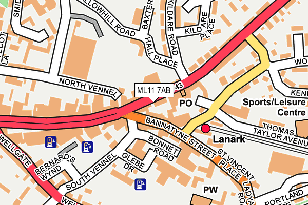 ML11 7AB map - OS OpenMap – Local (Ordnance Survey)
