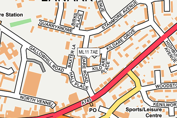 ML11 7AE map - OS OpenMap – Local (Ordnance Survey)