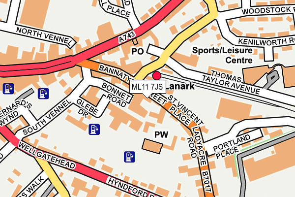ML11 7JS map - OS OpenMap – Local (Ordnance Survey)
