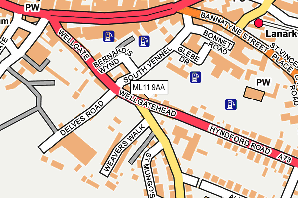 ML11 9AA map - OS OpenMap – Local (Ordnance Survey)
