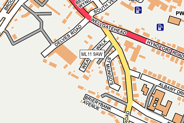 ML11 9AW map - OS OpenMap – Local (Ordnance Survey)