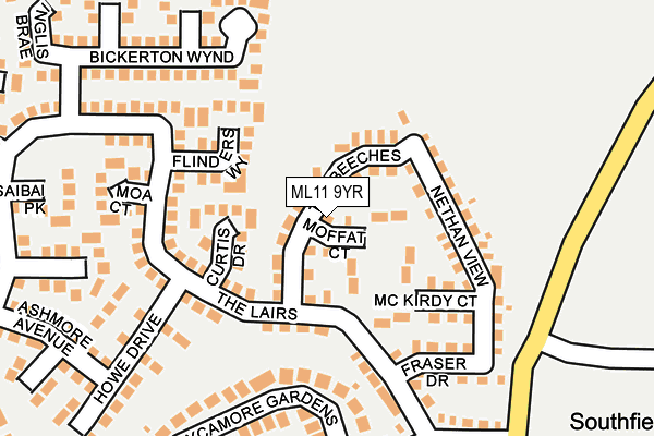 ML11 9YR map - OS OpenMap – Local (Ordnance Survey)