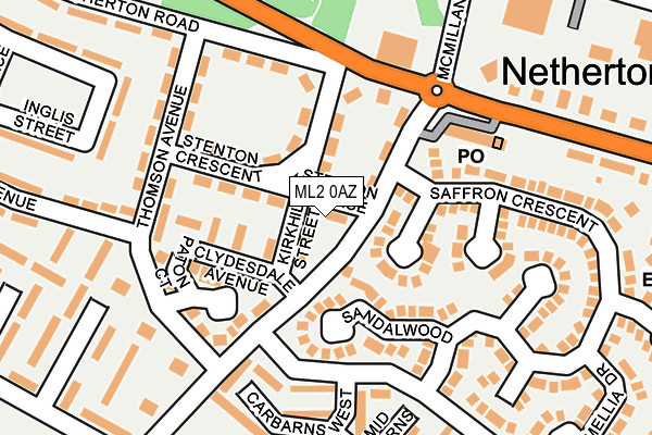 ML2 0AZ map - OS OpenMap – Local (Ordnance Survey)