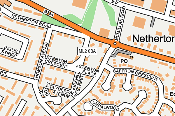 ML2 0BA map - OS OpenMap – Local (Ordnance Survey)