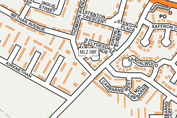 ML2 0BF map - OS OpenMap – Local (Ordnance Survey)