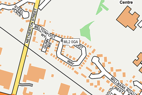 ML2 0GA map - OS OpenMap – Local (Ordnance Survey)