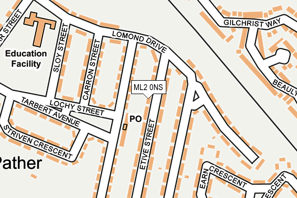 ML2 0NS map - OS OpenMap – Local (Ordnance Survey)