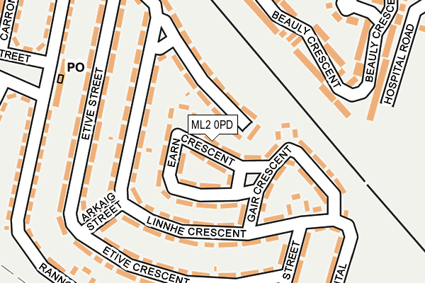 ML2 0PD map - OS OpenMap – Local (Ordnance Survey)