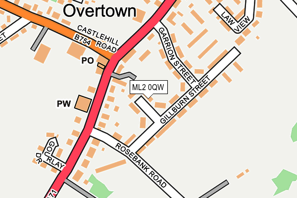 ML2 0QW map - OS OpenMap – Local (Ordnance Survey)