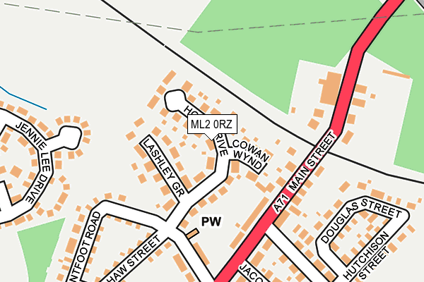 ML2 0RZ map - OS OpenMap – Local (Ordnance Survey)