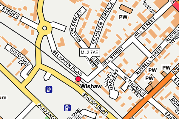 ML2 7AE map - OS OpenMap – Local (Ordnance Survey)