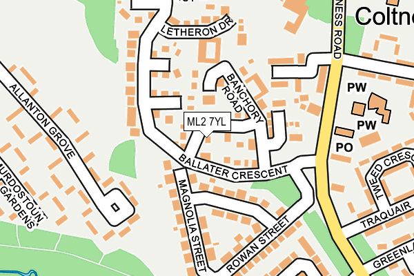 ML2 7YL map - OS OpenMap – Local (Ordnance Survey)