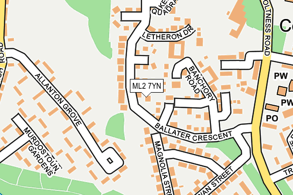 ML2 7YN map - OS OpenMap – Local (Ordnance Survey)