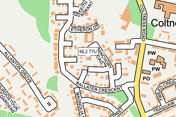 ML2 7YU map - OS OpenMap – Local (Ordnance Survey)