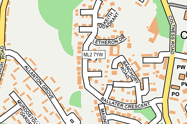 ML2 7YW map - OS OpenMap – Local (Ordnance Survey)