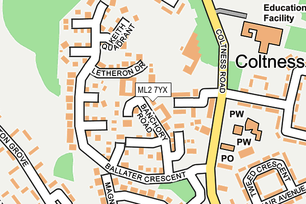 ML2 7YX map - OS OpenMap – Local (Ordnance Survey)
