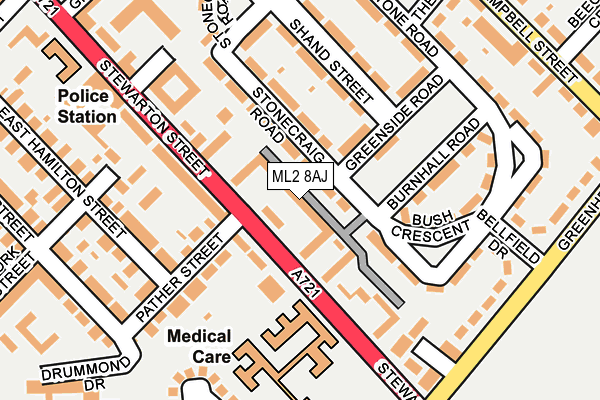 ML2 8AJ map - OS OpenMap – Local (Ordnance Survey)