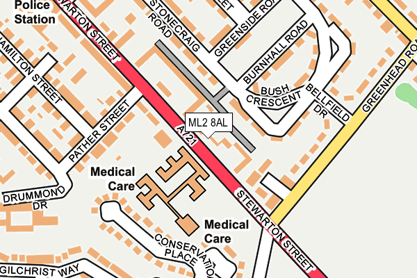 ML2 8AL map - OS OpenMap – Local (Ordnance Survey)